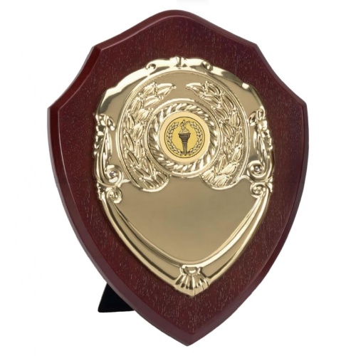 Rosewood Awards Shield with Gold Plaque