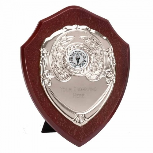 8in Rosewood Awards Shield with Silver Plaque