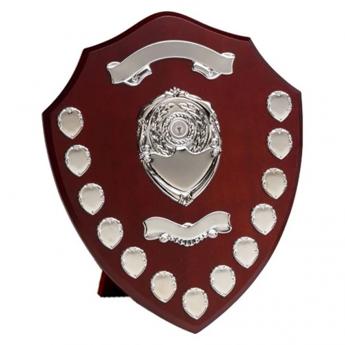16in Wood Awards Shield with 13 Side Shields