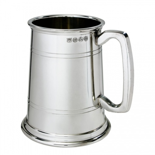 Heavy Double Lined One Pint Pewter Tankard