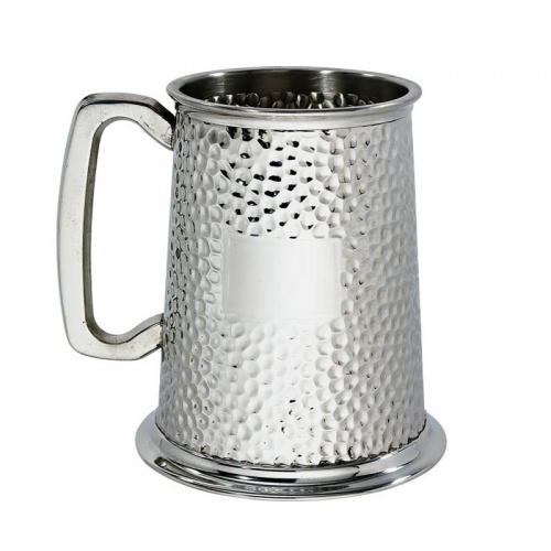 Hammered One Pint Pewter Tankard