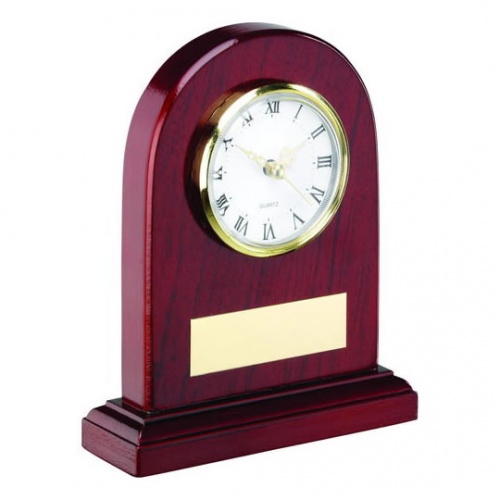 6in Arched Wooden Clock With Engraving Plate