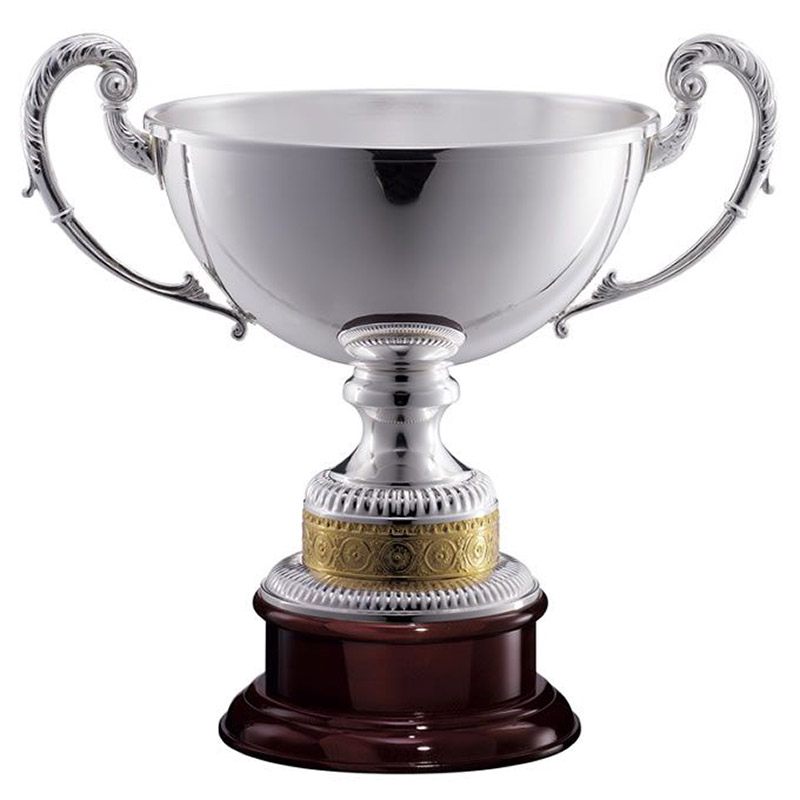 18in Diameter Silver Trophy with Gold Plated Decoration Awards
