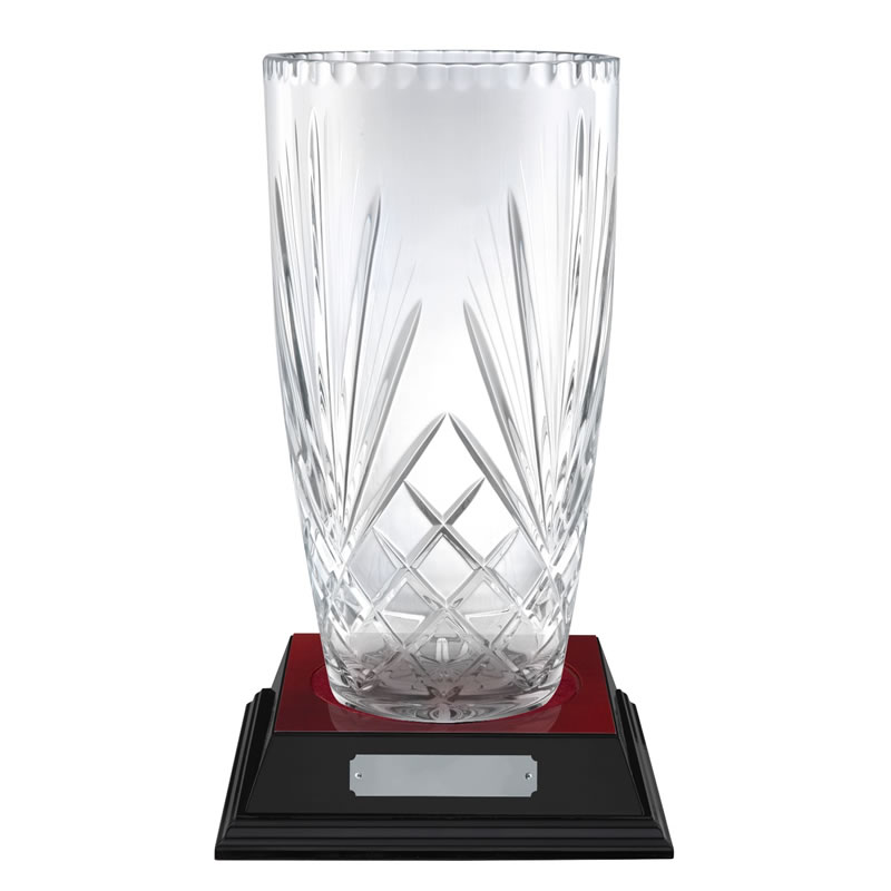 Engraved 12in Pompeii Lead Crystal Vase Awards Trophies Supplier