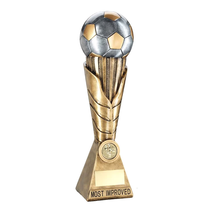 6 Futbol Star Award Decade Awards Soccer Gold Tower Trophy Free Engraved Plate on Request 8 or 10.5 Inch Tall 