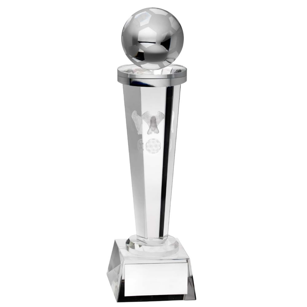 Glass Football Column Trophy TD301 Awards Trophies Supplier