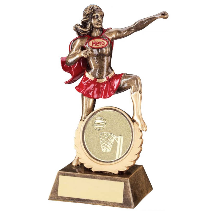 Resin Netball Superhero Trophy - Awards Trophies Supplier
