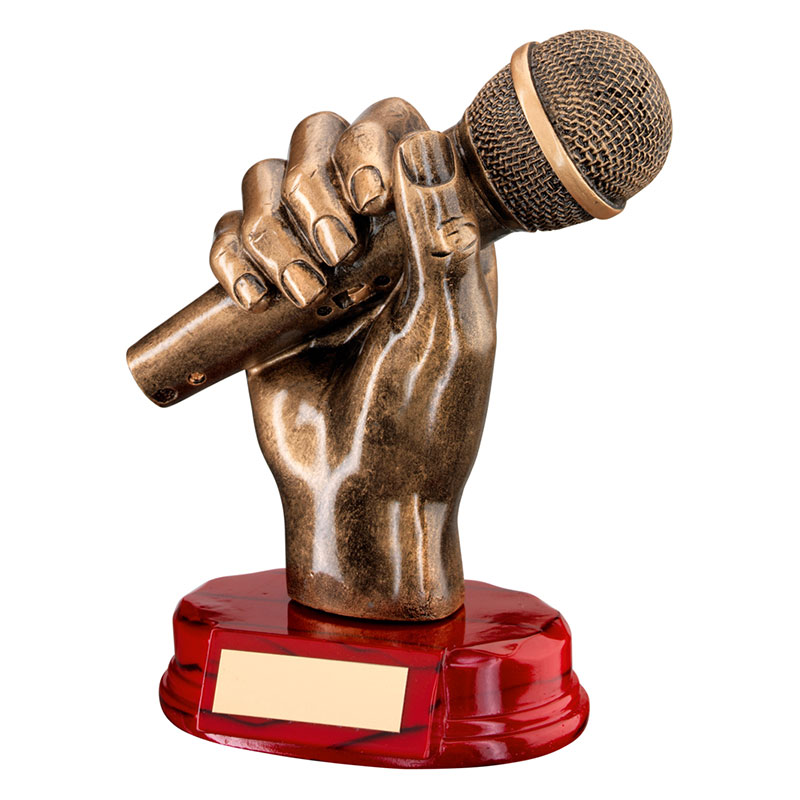 Resin Microphone Trophy with Custom Engraving Awards Trophies Supplier