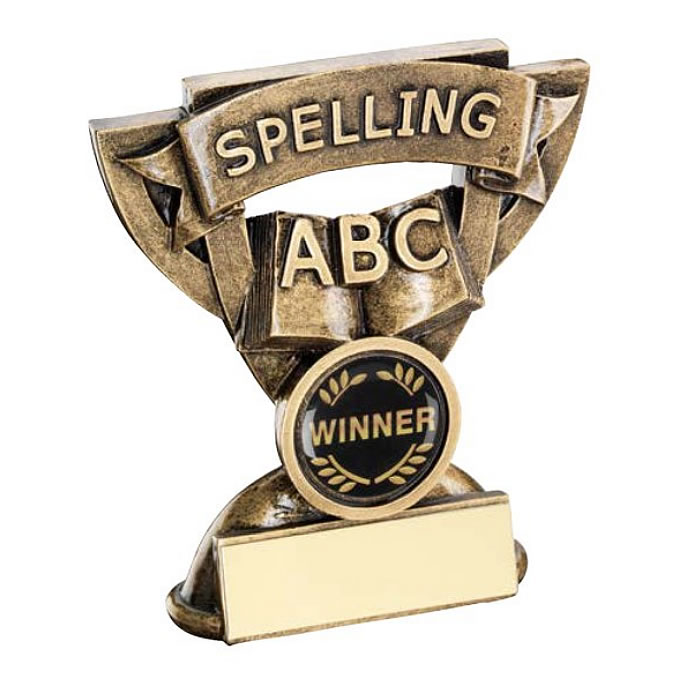 School Spelling Trophy with Base Plaque Awards Trophies Supplier