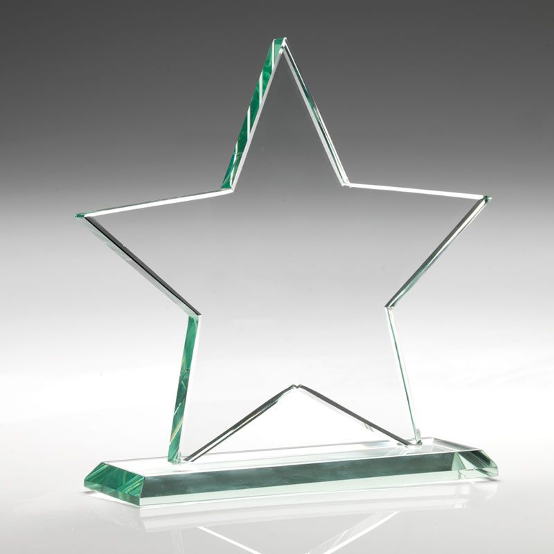 5.25in Jade Glass Star Award with Custom Engraving Awards Trophies