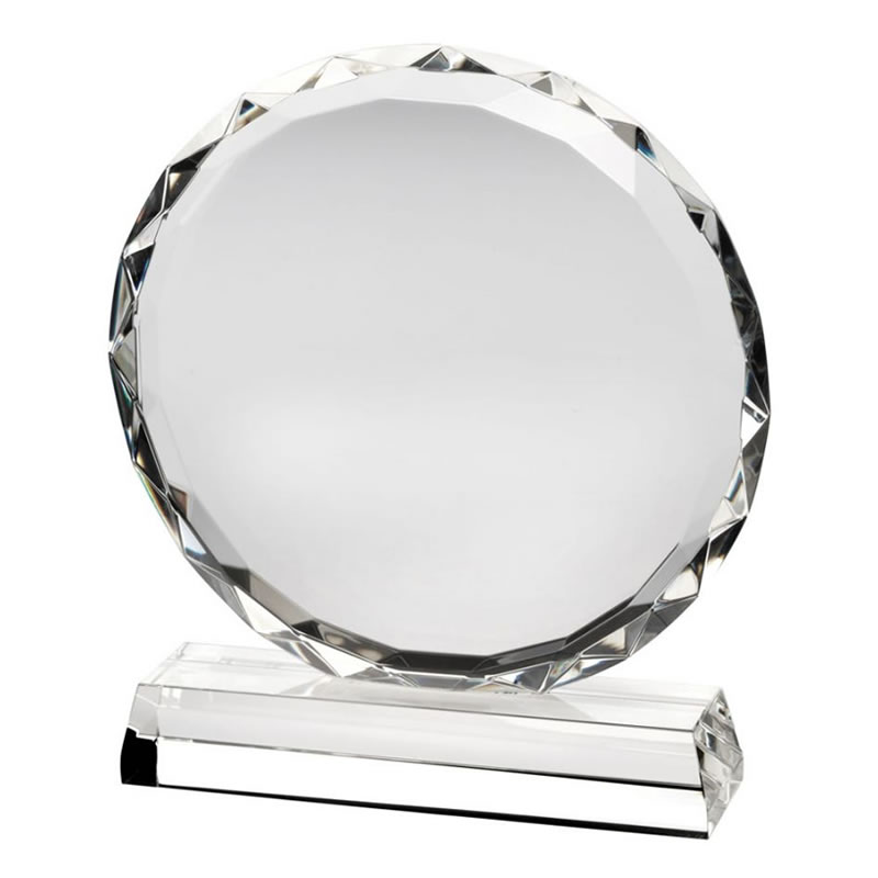 Premium Quality Clear Glass Circle Plaque Awards Trophies Supplier