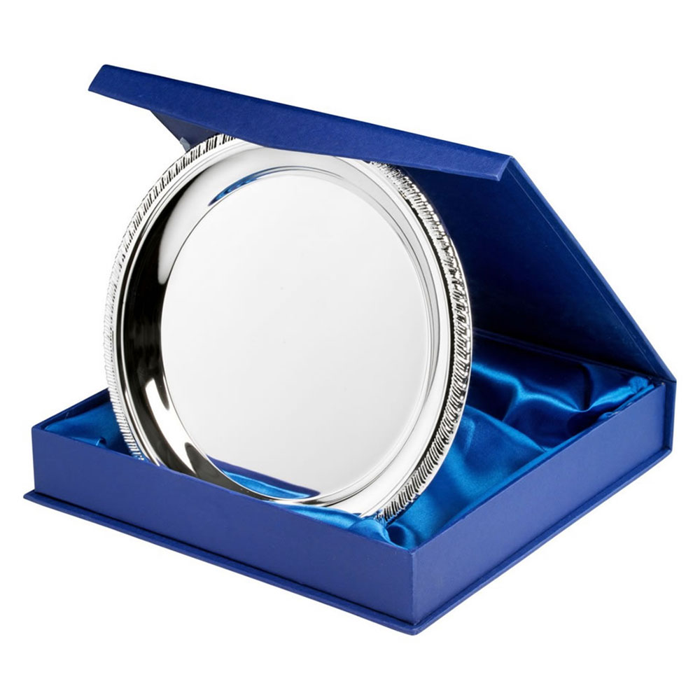 Silver Rope Edge Silver Plated Rope Edge Round Salver SP1 - Awards Trophies Supplier