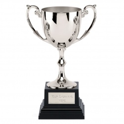 Silver Cast Metal Trophy Cup on Square Base