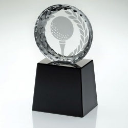 4in Clear & Black Glass Globe Award