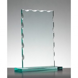 Rectangular Plaque with Chipped Edges in 6mm Jade Glass