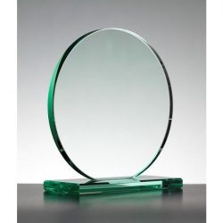 Round Glass Plaque Award in 10mm Jade Glass