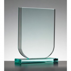Shield Award Plaque in 10mm Jade Glass