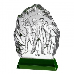 Clear & Green Glass Golf Award GLC022