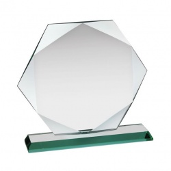 Facetted Octagon Award in 12mm Jade Glass