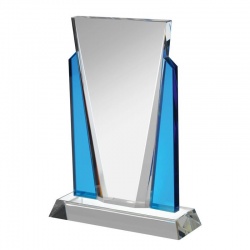 Clear & Blue Glass Plaque HC022