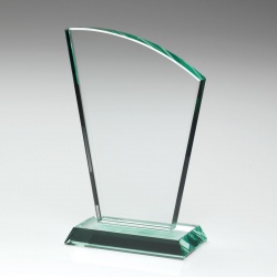 Tapered Plaque in 15mm Jade Glass