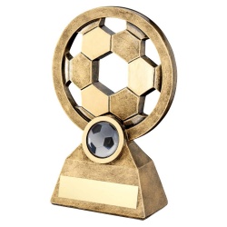 Resin Bronze & Gold Pierced Football Trophy
