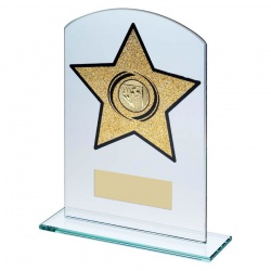 Jade Glass Gold Star Football Plaque