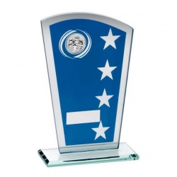 Blue & Silver Glass Plaque with Boxing Insert