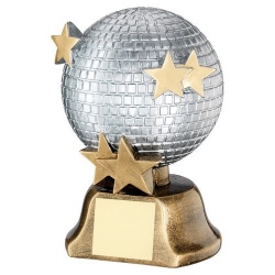 6in Glitter Ball with Stars Trophy