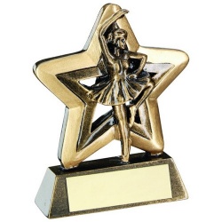 Mini Ballet Dancer Star Trophy with Base Plaque