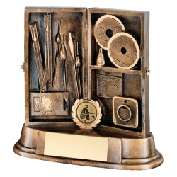 Angling Tackle Box Trophy in Bronze & Gold Resin