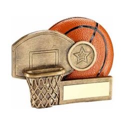 Resin Basketball & Net Flatback Trophy