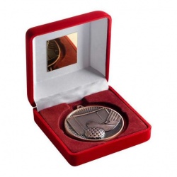 60mm Bronze Hockey Medal in Red Case