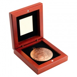 3.75in Bronze Golf Medal In Wood Box
