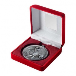 60mm Antique Silver Golf Medal in Case