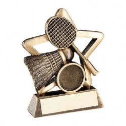 Badminton Mini Star Trophy in Bronze & Gold