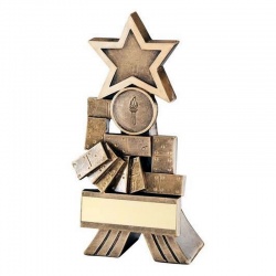 Dominoes Star Trophy with Engraving Plate