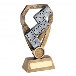 Dominoes Trophy RF939 on Base with Engraving Plaque