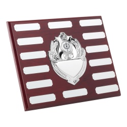 Wood Plaque with Chrome Centre & 14 Side Shields