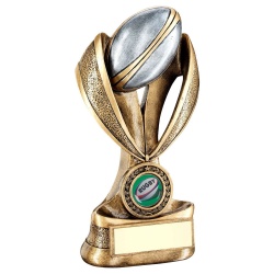 Resin Rugby Ball & Medal Trophy