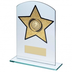 Jade Glass Gold Star Rugby Plaque