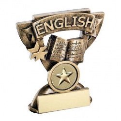 School English Trophy with Base Plaque