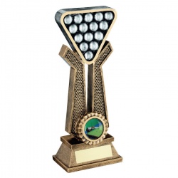 Pool Snooker Rack Trophy with Base Plaque
