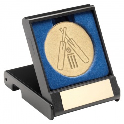 Gold Cricket Medal With Holder