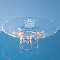 Handmade Glass Bubble Base Shallow Bowl 22cm
