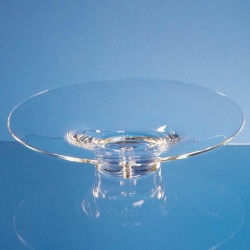 Handmade Glass Bubble Base Shallow Bowl 35cm
