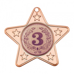50mm Bronze Star Number Three Medal M10