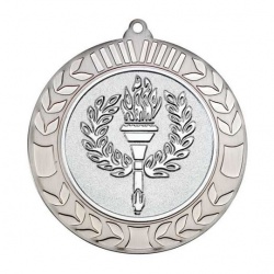 70mm Antique Silver Medal With Wreath
