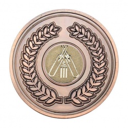 70mm Antique Bronze Cricket Laurel Wreath Medal