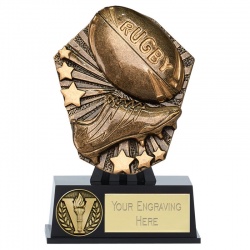 Rugby Ball & Boot Mini Trophy